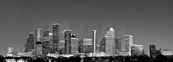 Houston Skyline 6-Shot Panorama  [6c1r] [hi contrast   b&w]