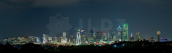 Dallas Night Skyline Panorama crop2