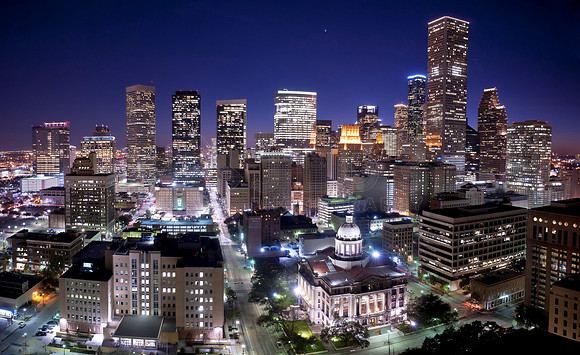 Houston Skyline Illuminated [pano]