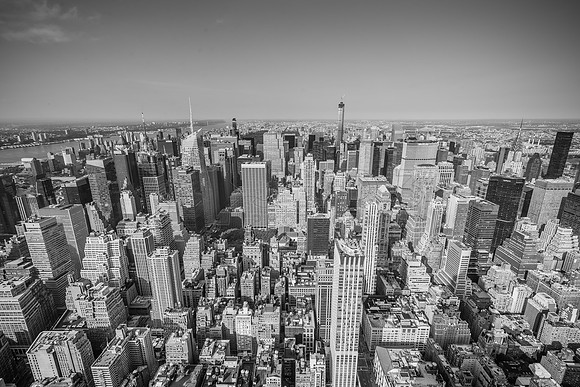 NYC Skyline from Empire St b&w