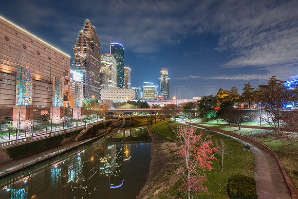 Houston Skyline Reflection-wide
