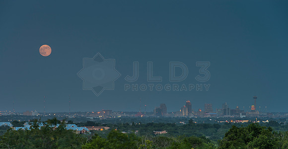 Full Moon Rising Over SA Skyline